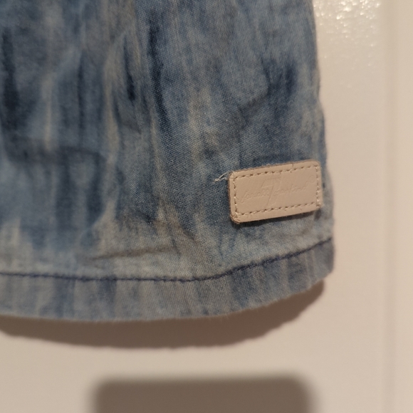 7 For All Mankind Girls Blue Short Sleeve Button-Down Shirt 3T Boho Cott… - Picture 5 of 9